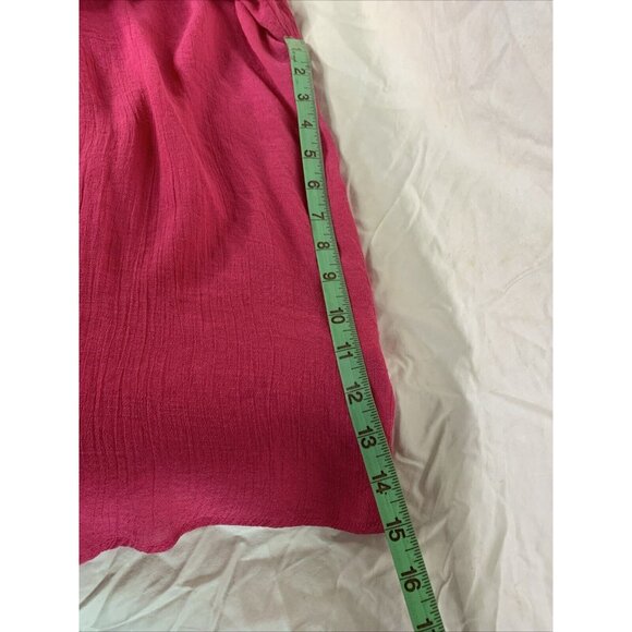 ee:Some Women’s Fuchsia Pullover Round-Neck 3/4 Sleeve Sheer, Flowy Top - Size M - Picture 8 of 8